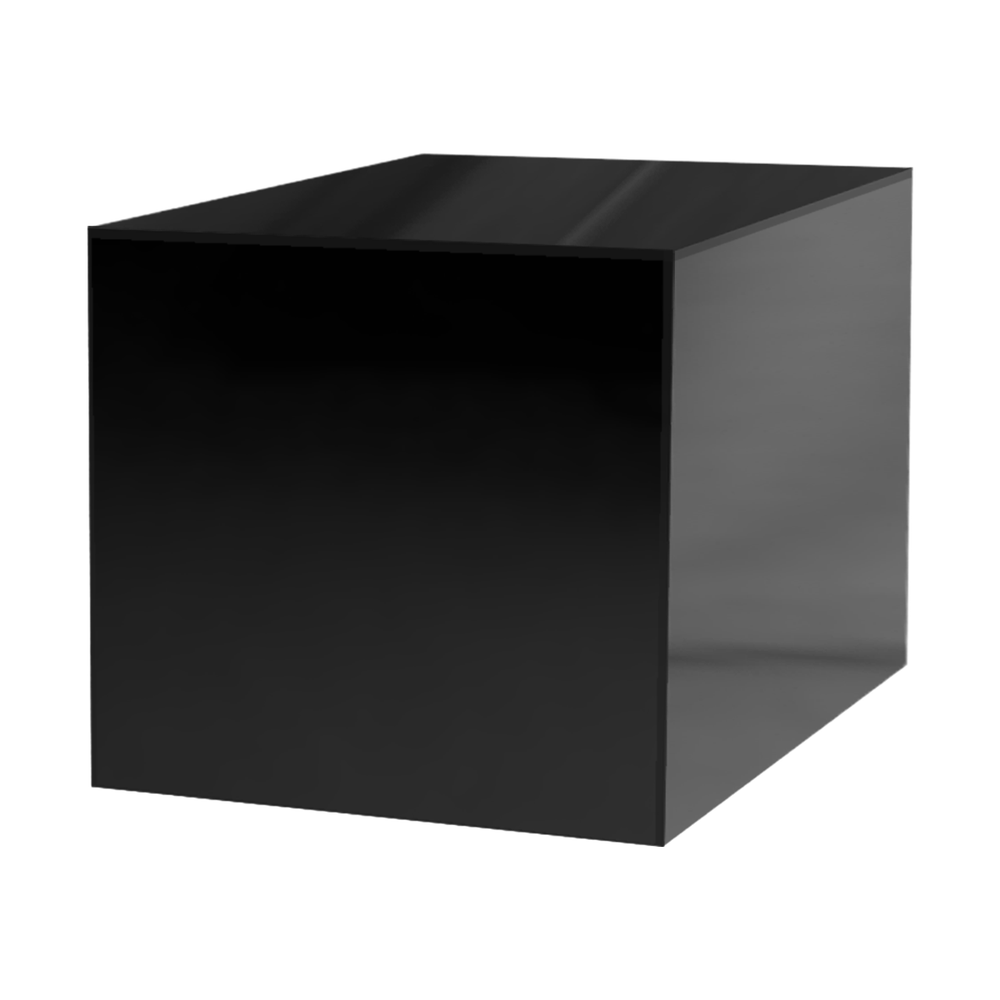 8" Black Acrylic Display Riser Box with One Open Side