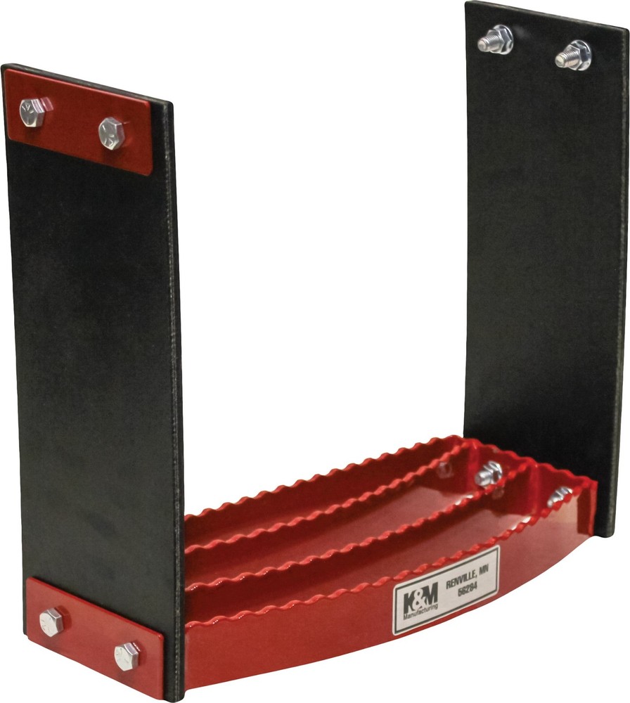 KM Universal Bolt-On Flex Step - Red flexible step for tractors