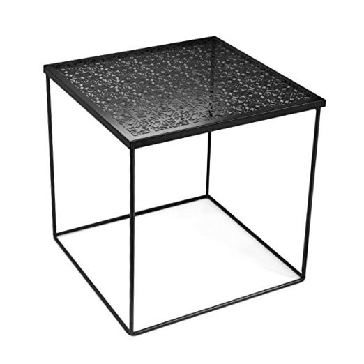Die Cut Metal Side Table, Black