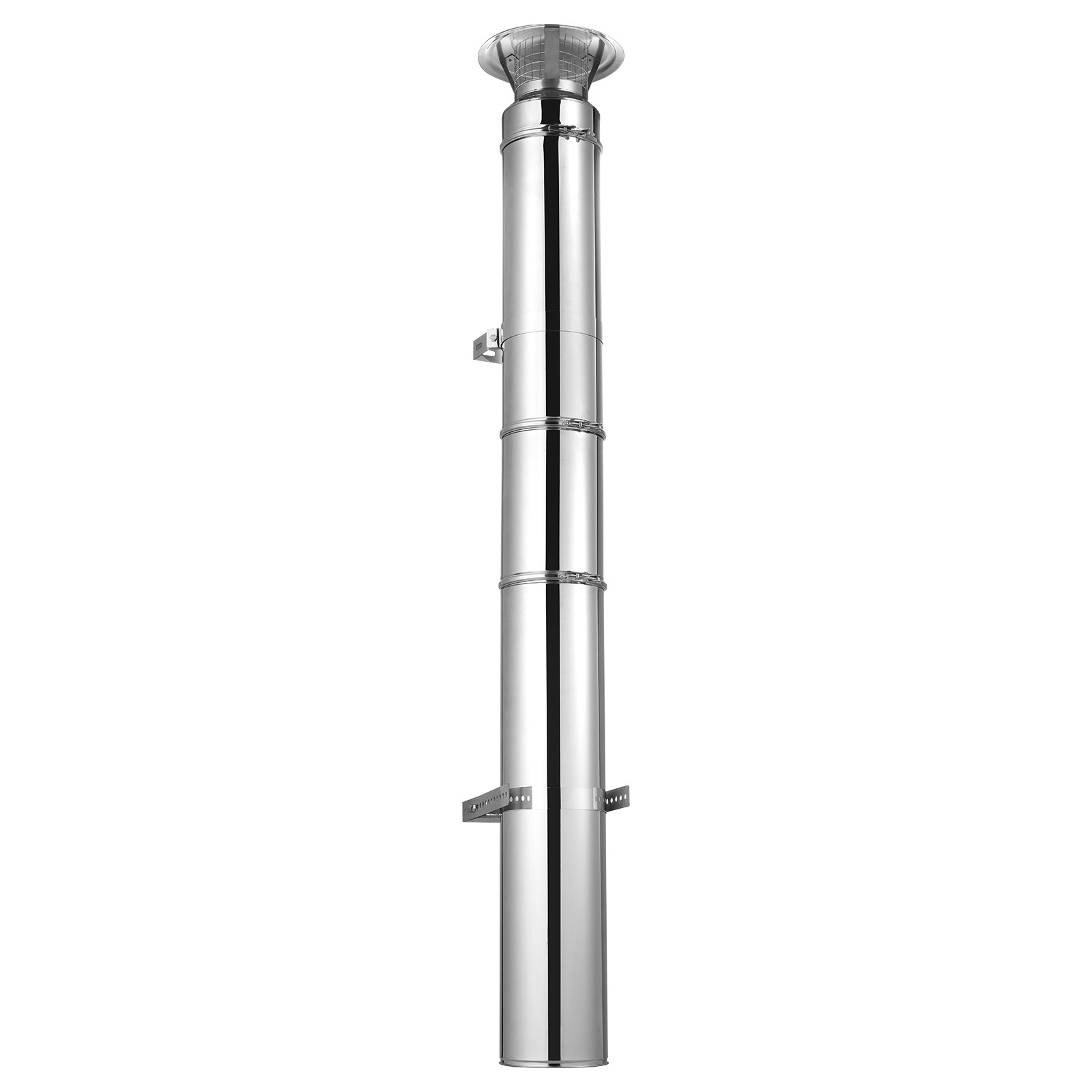 VEVOR 6 x 36 Inch Double Wall Insulated Chimney Pipe Stainless Steel Stove Pipe