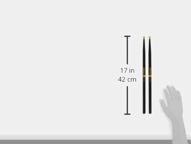5A ActiveGrip Black Drumsticks - Engineered Hickory, Superior Grip Performance