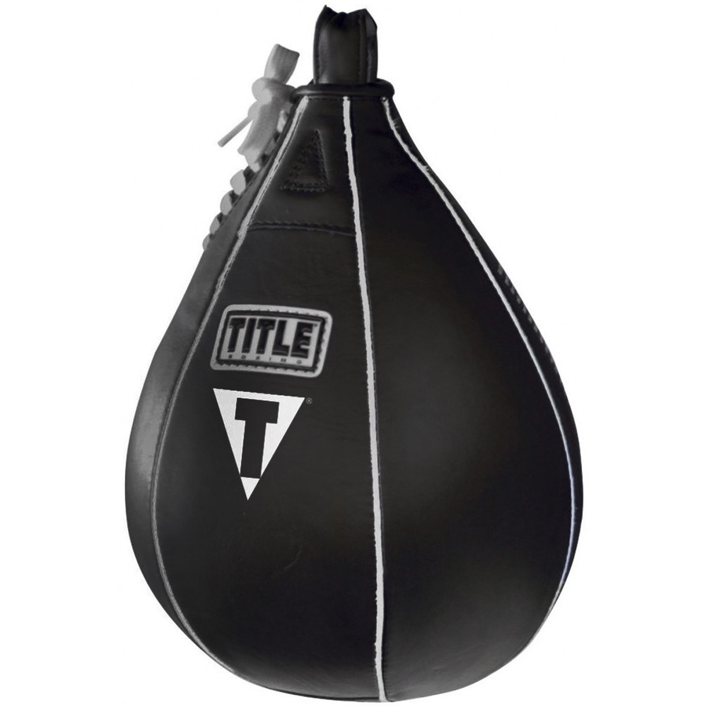 Title Boxing Leather Speed Bag - Medium - Black - (7" x 10")