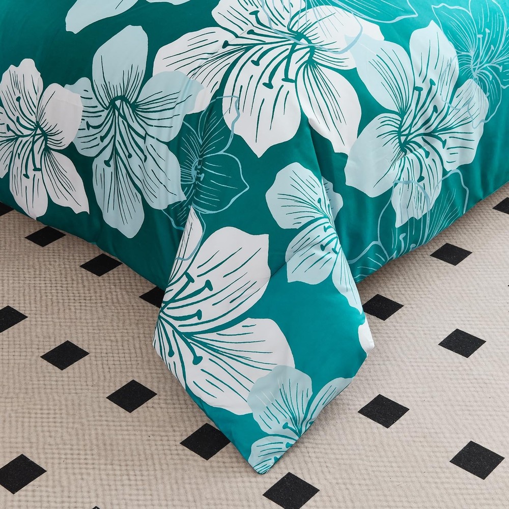 Menghomeus King Comforter Set Gradient Teal Bedding King,
