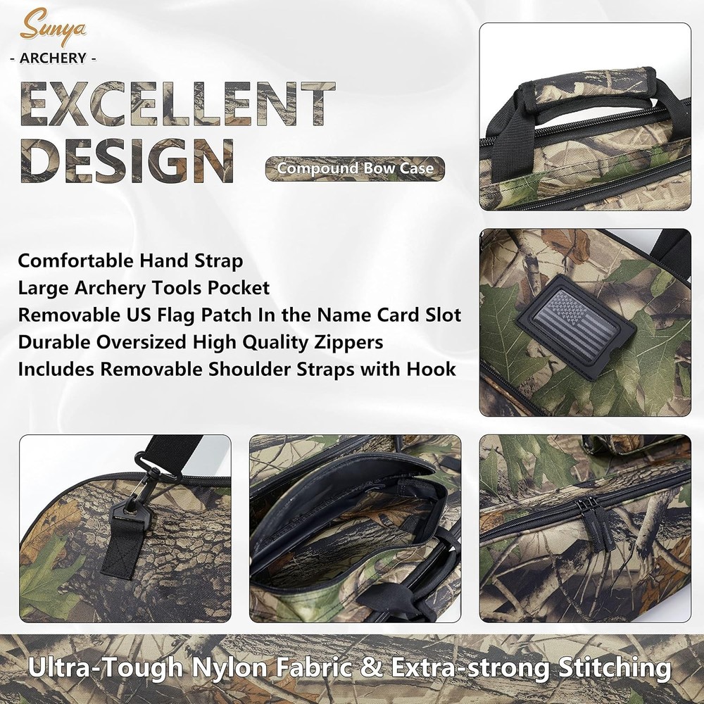 SUNYA Compound Bow Case with Molle System - Neoprene Bow String Protection & ...