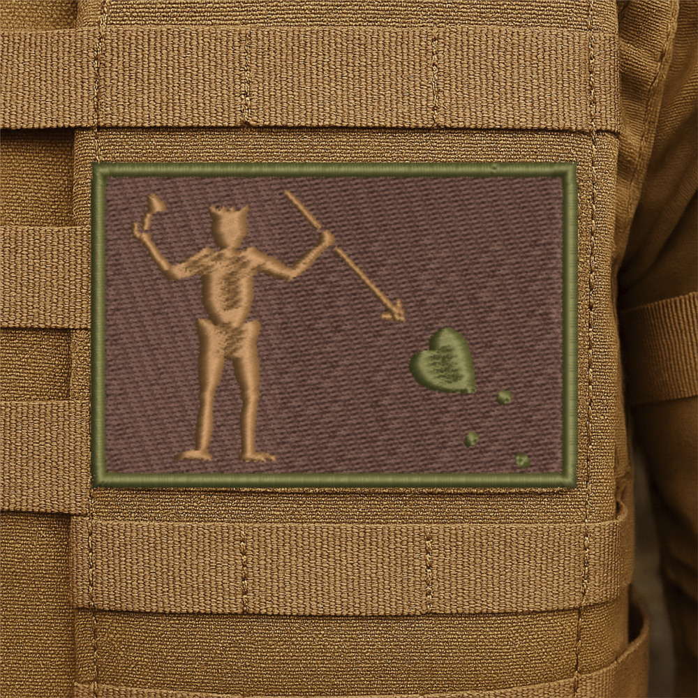 Tactical Blackbeard Pirate Embroidered Morale Patch - 2" X 3", Hook & Loop Back