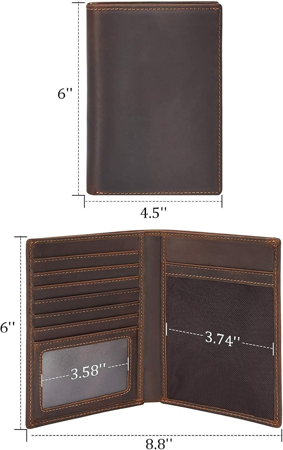 Polare Luxury RFID Blocking Leather Passport Holder Travel Wallet for Men and Wo