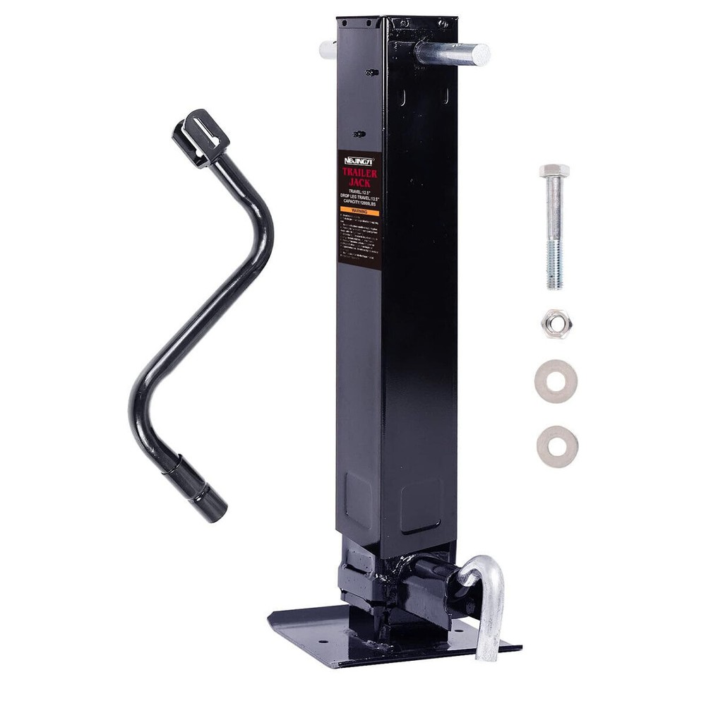 12000 lbs Heavy-Duty Drop Leg 12k Trailer Jack - Side Pull pin Wind With Handle