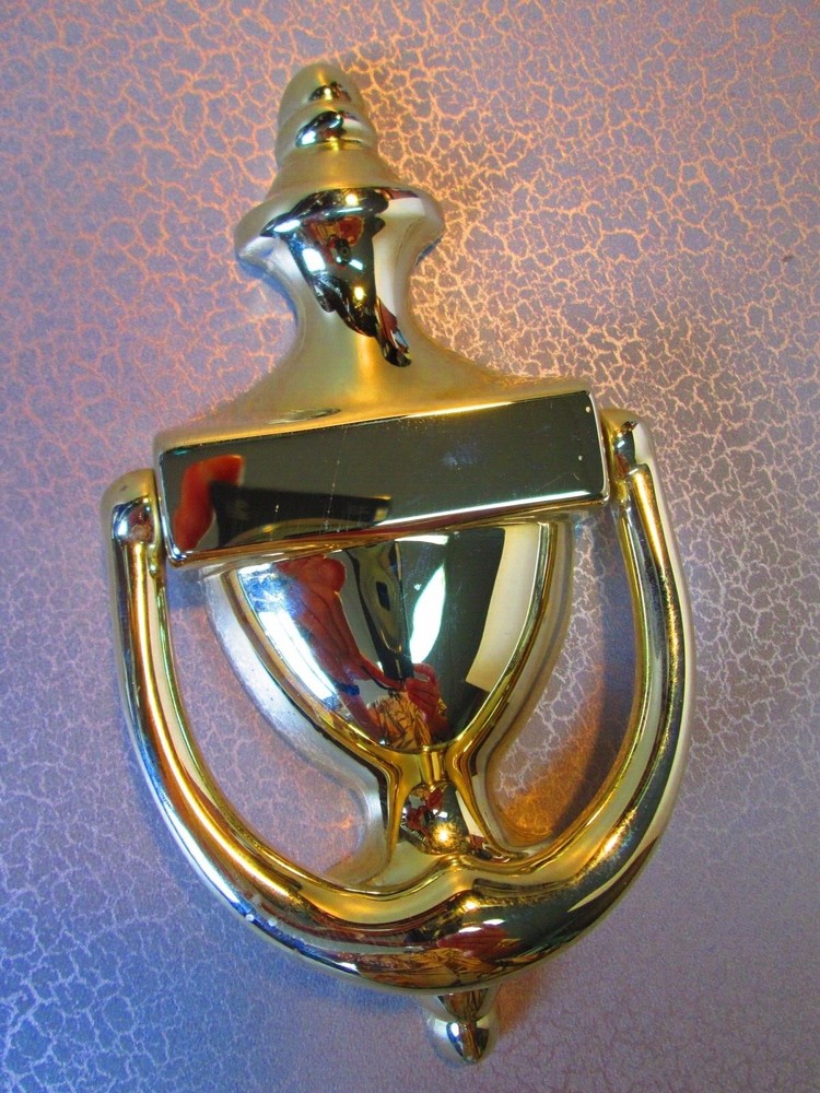Solid Brass Door knocker Colonial with hardware
