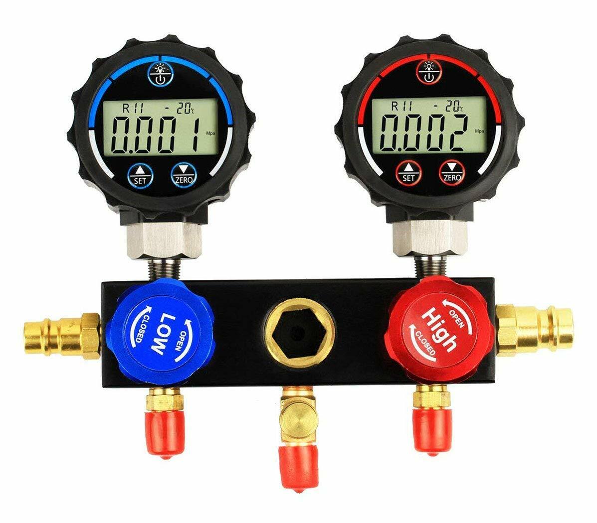 Elitech DMG-1B Digital Pressure Gauge HVAC w/ Charging Hoses Carrying Case