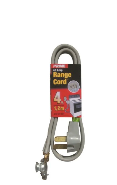 Prime Wire and Cable 4 ft. 40A 3-Wire Range Cord