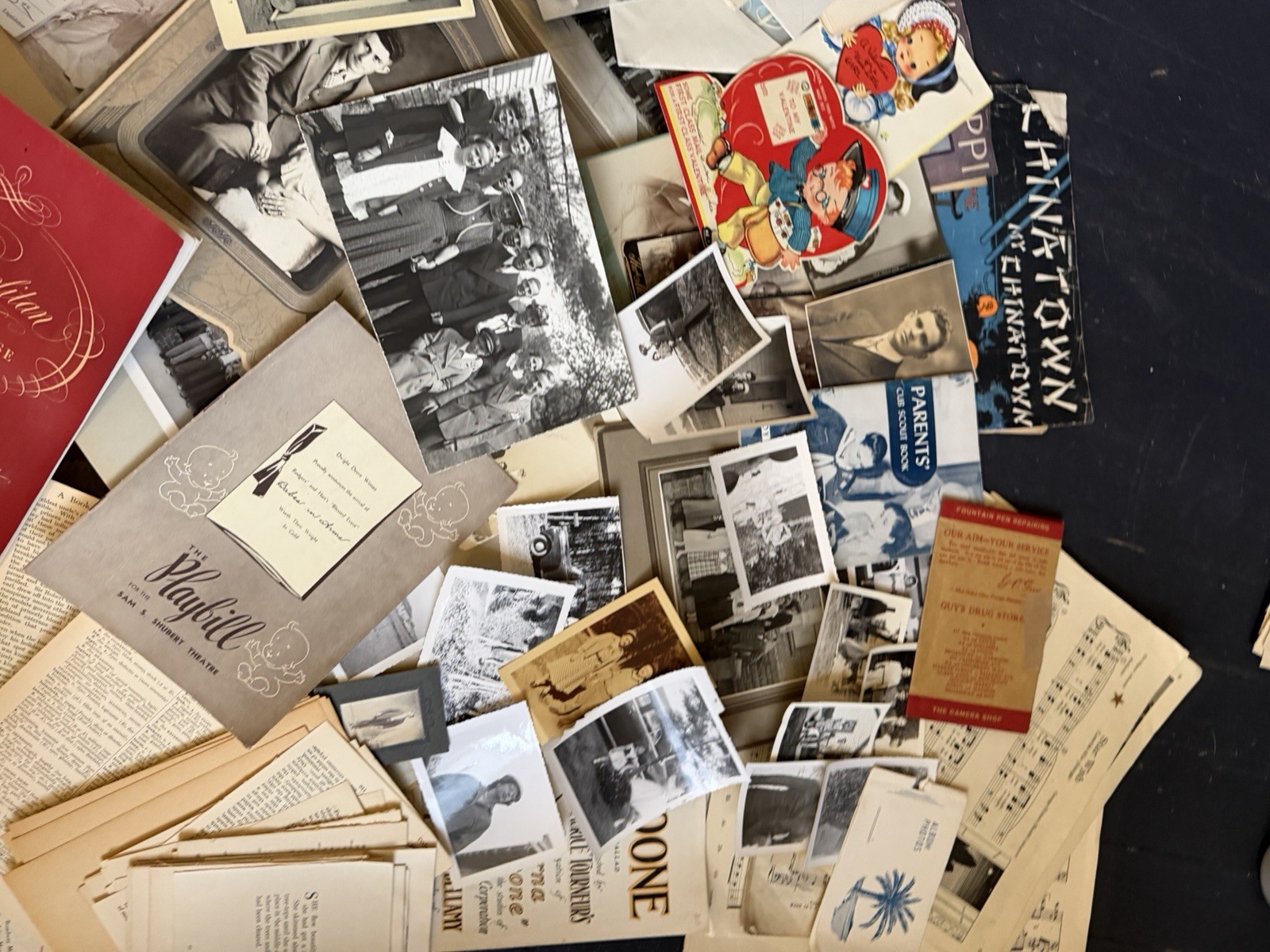 HUGE antique Ephemera Lot Junk Journal Supplies Vintage Paper 7+ Lbs Photo Album