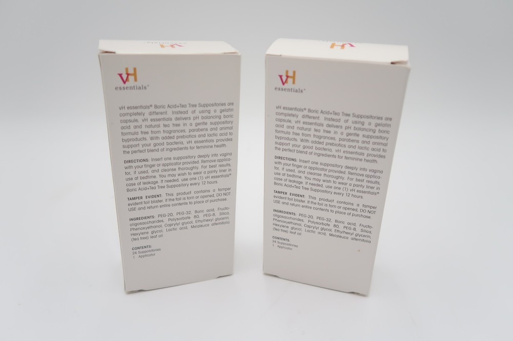 2 pack- VH Essentials Prebiotic Vaginal Suppositories, 24 Count - 48 Total