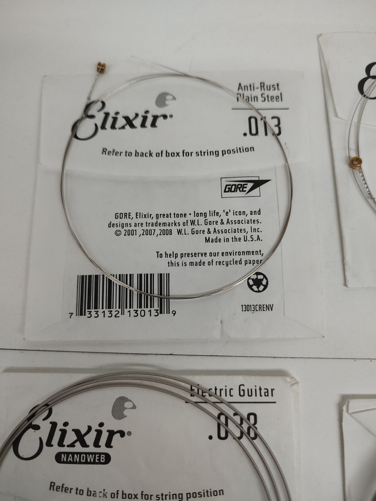 Elixir Guitar Strings NanoWeb coating Anti-Rust Plain Steel Strings