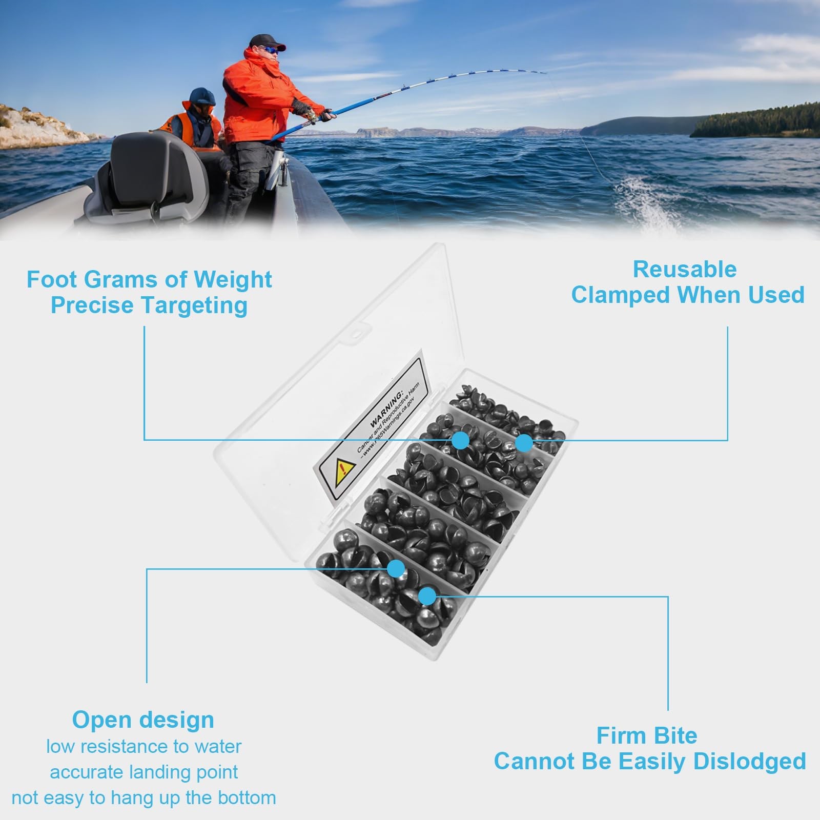 100/150Pcs Split Shot Fishing Weights – Premium Removable Fishing Sinkers,5/6 Si