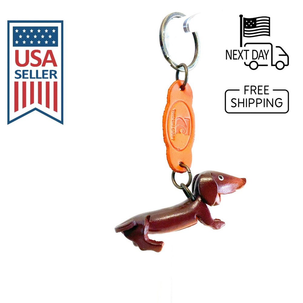 Dachshund Handmade Leather Keyring
