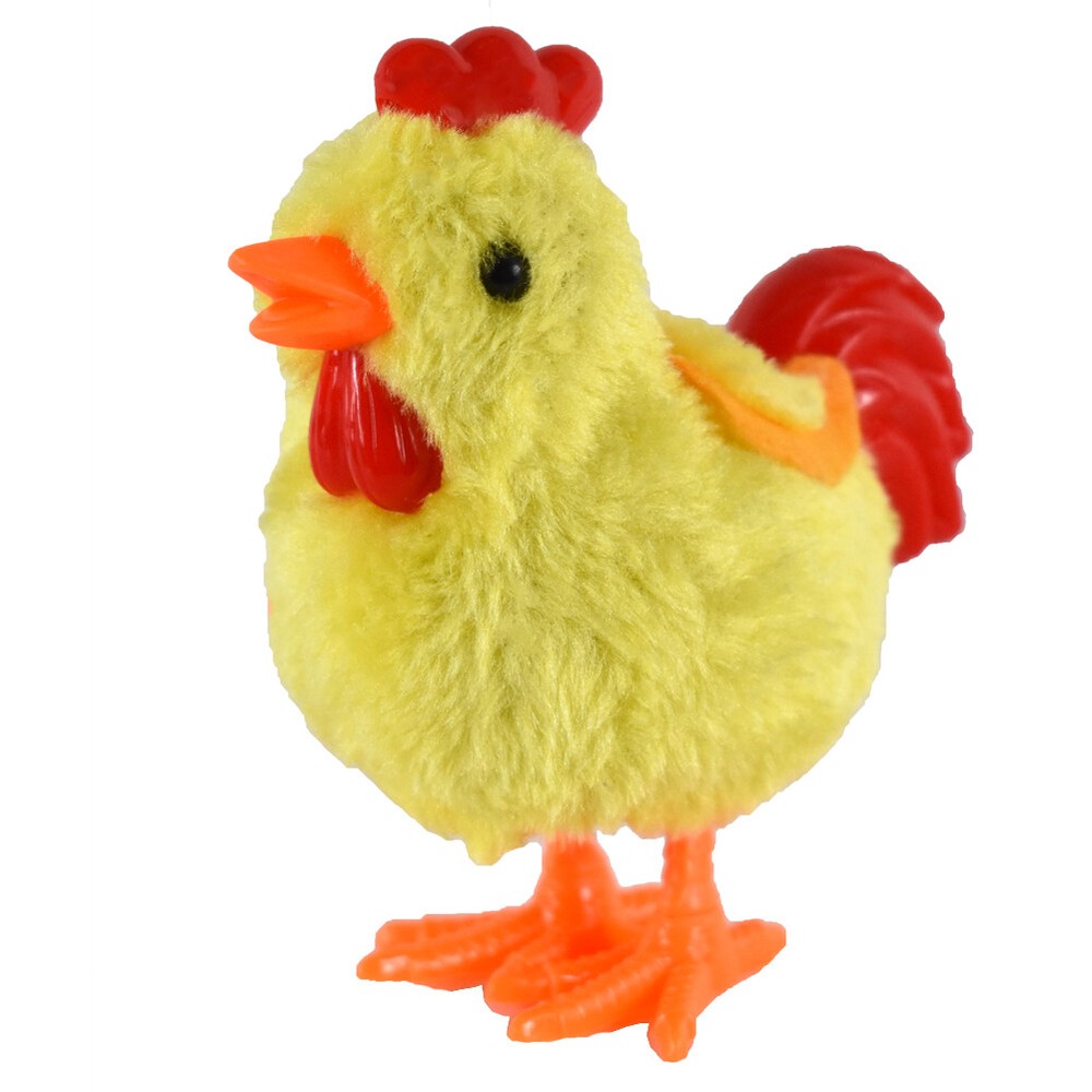 Wind Up Jumping Hopping Chicken Easter Egg Yellow Rooster