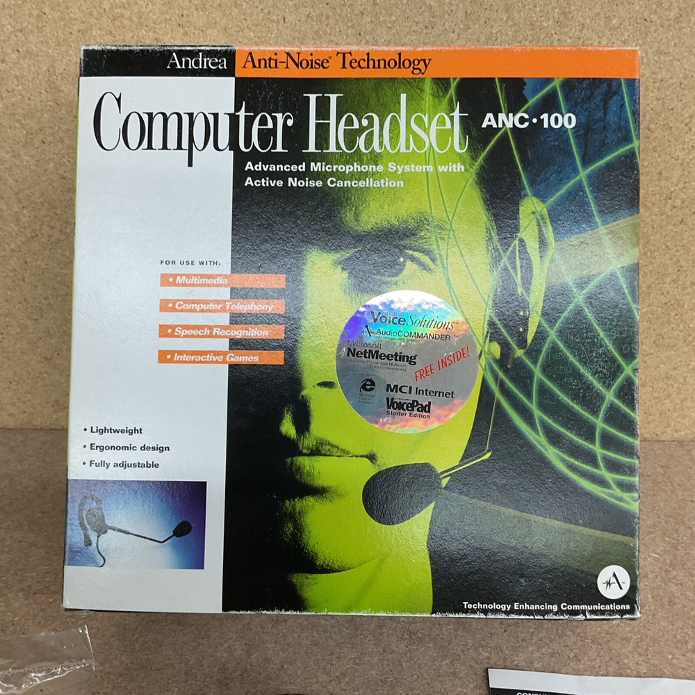 Computer Headset ANC 100 Anti-Noise Technology By Andrea
