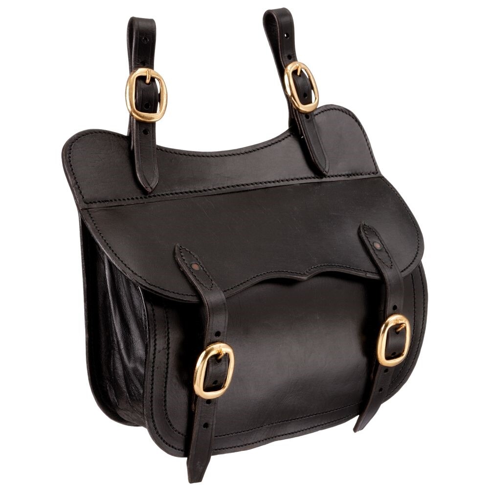 Australian Leather Saddle Pocket - Dark Oil or Black - 11" x 9" x 4"
