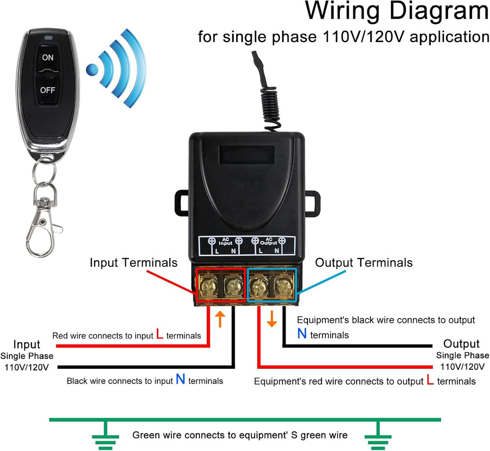 Wireless Remote Control Switch 30A Relay Switch with 328 Ft Long Range AC110V/12