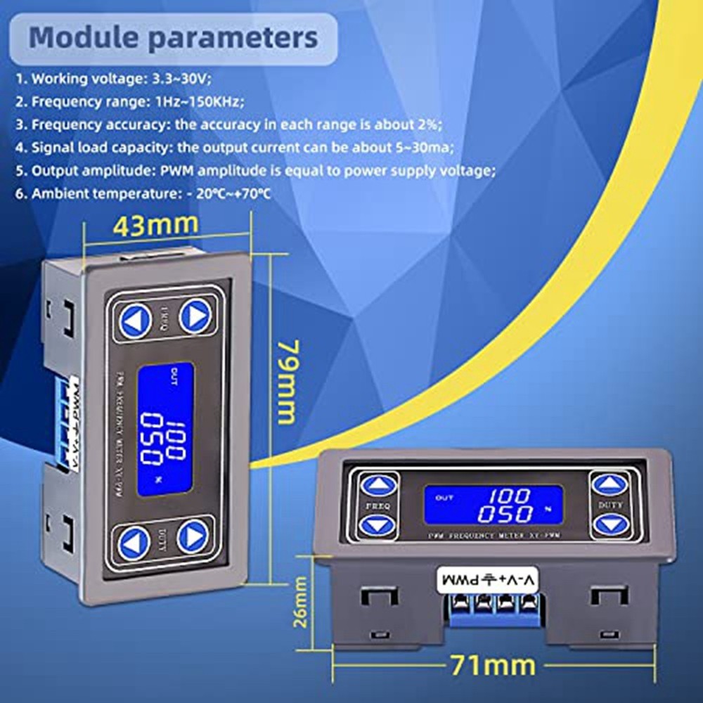 Adjustable Signal Generator, PWM Pulse Frequency Duty Cycle, Square Wave6968