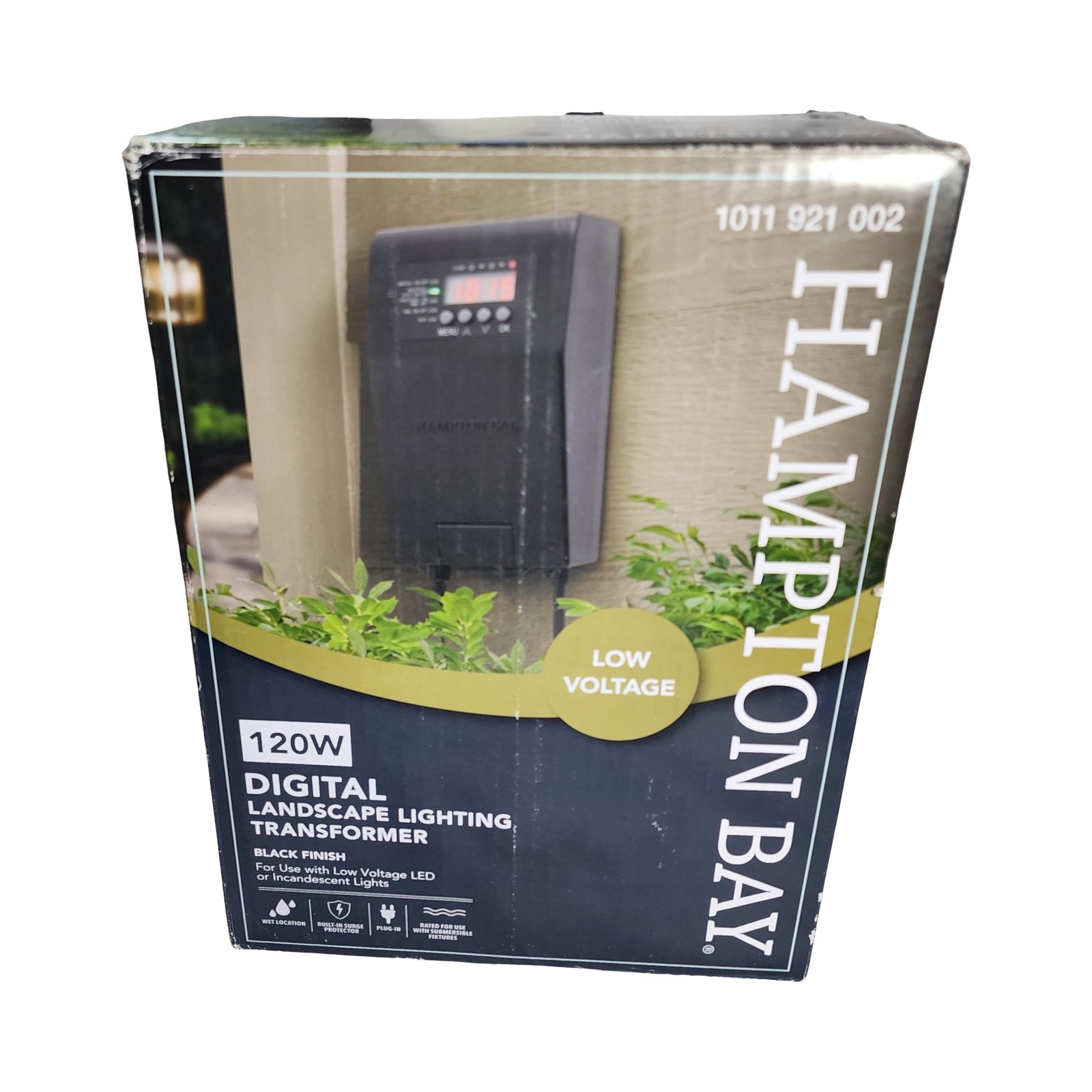 Hampton Bay 120W Digital Low Voltage Landscape Lighting Transformer Black