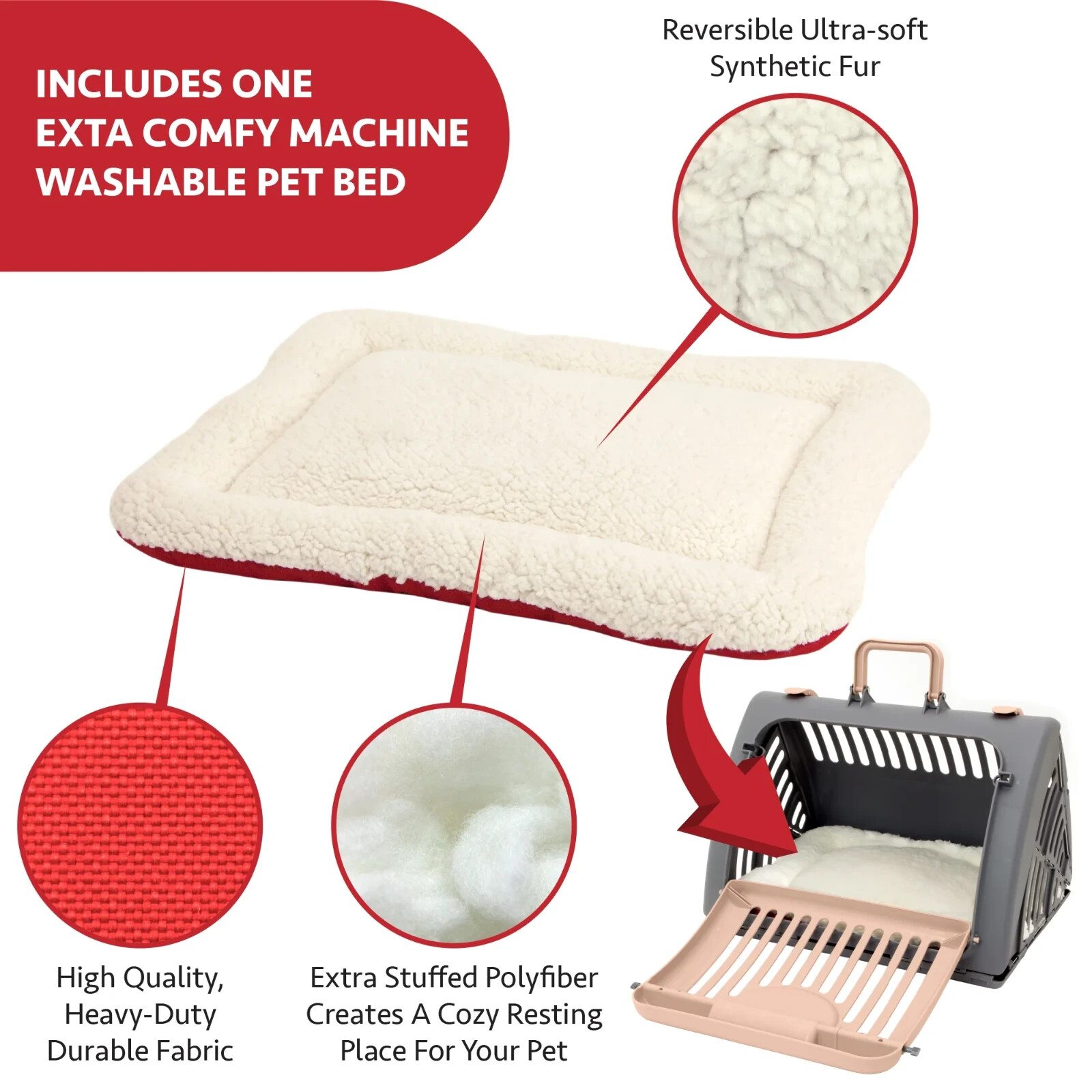 Sport Pet Designs Cat Carrier with Bed, Foldable Travel Cat Carrier, Up to 25lbs