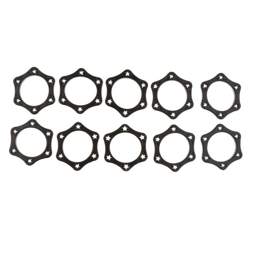 10Black Hexagonal Mic Slip Holder Roller Ring