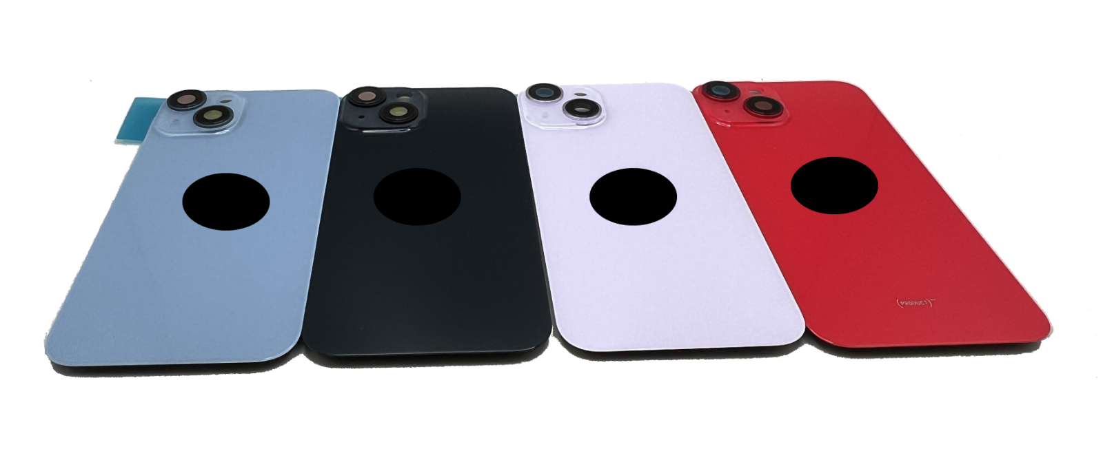 iPhone 14 & Plus Back Glass Cover: Rear Door with flex cables: flash mic nfc