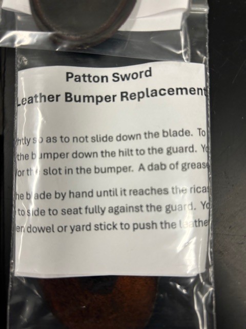 US 1913 PATTON Cavalry Sword Leather Bumper replacement regulation Saber Sabre