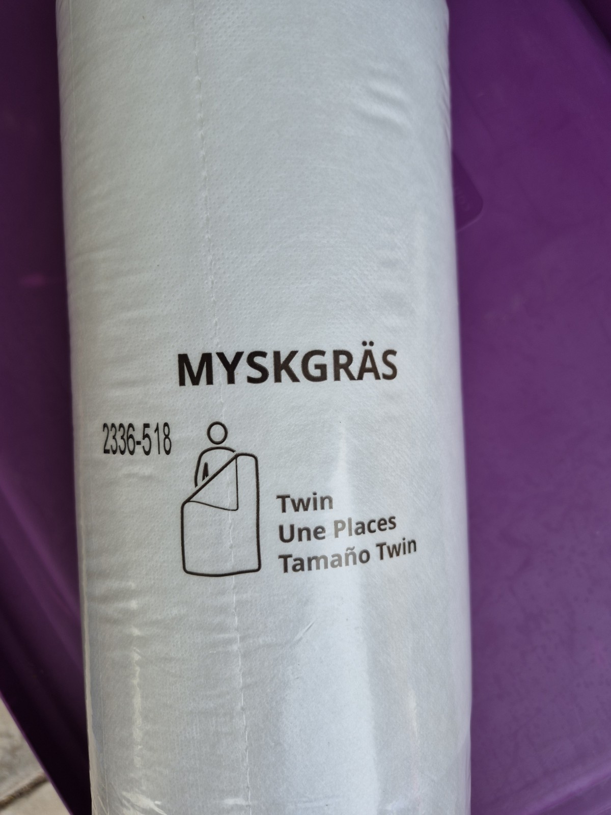 IKEA MYSKGRÄS Twin Size Duvet Insert White Color Model 2336-518 Bedding