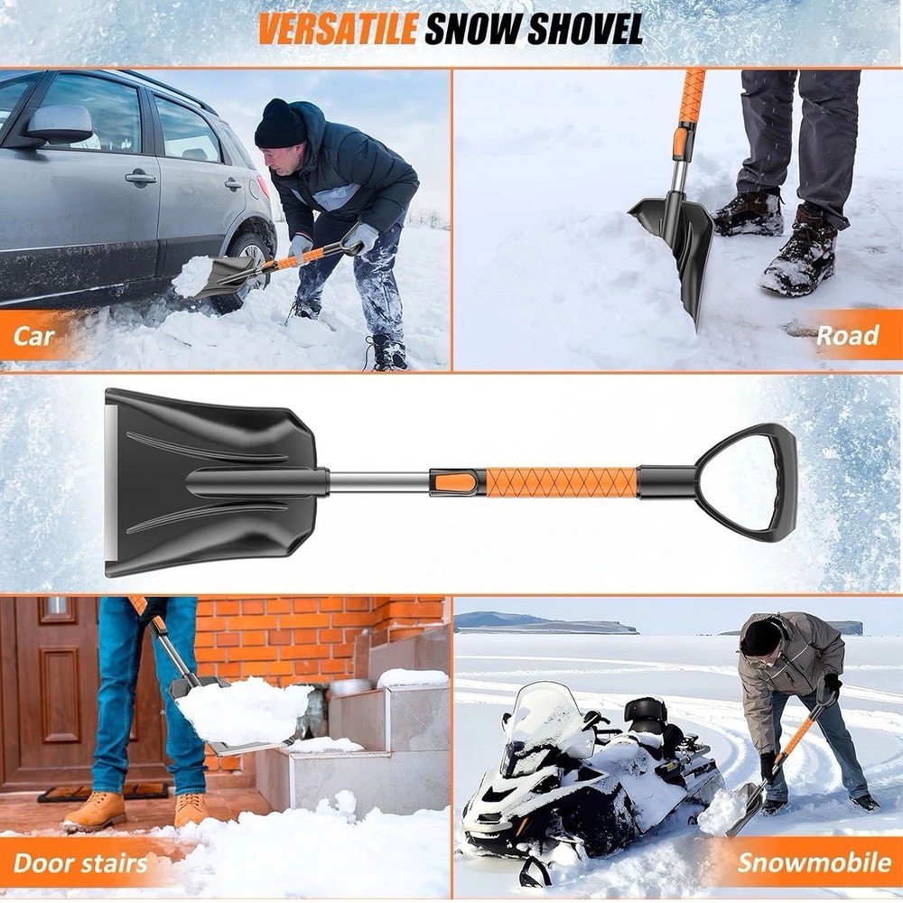 4 In 1 Extendable Snow Brush Ice Scraper For Car Windshield