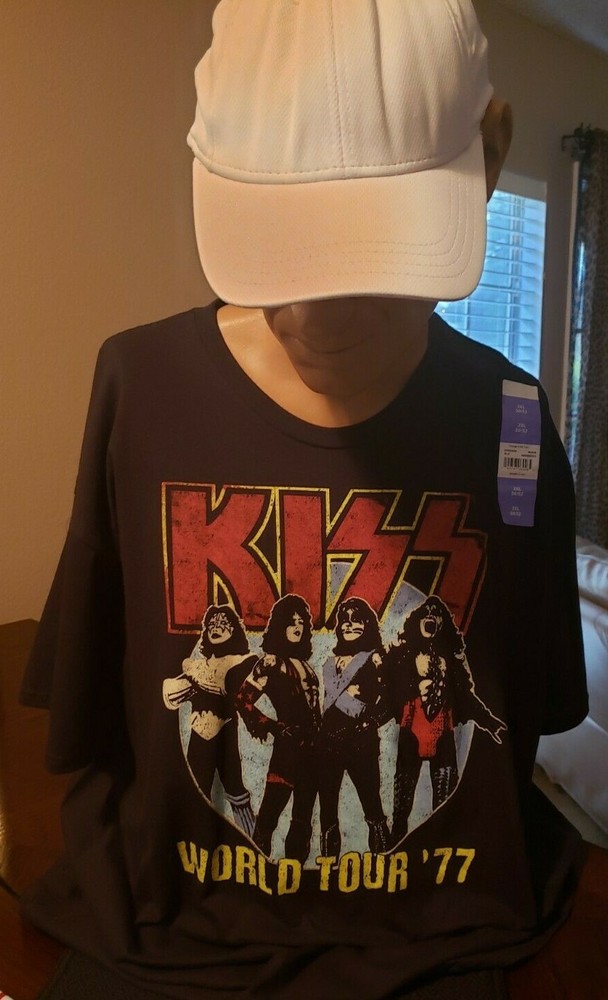 Kiss World Tour 77 TShirt New Men's Black 2XL