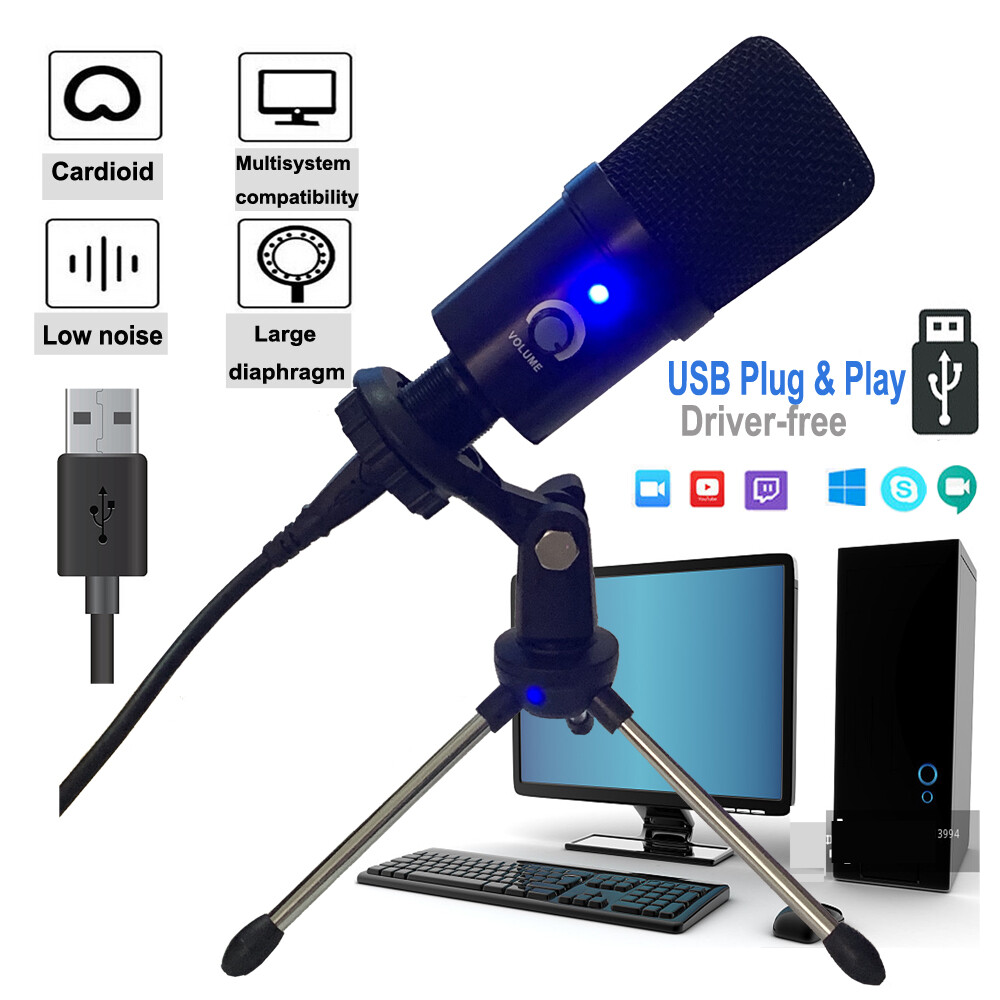 Professional Condenser USB Microphone Kit Complete Set For Studio Recording Mic