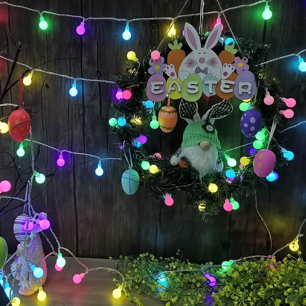 LED Globe String Lights 100 LED Indoor String Lights 8 Lighting Colorful 33ft
