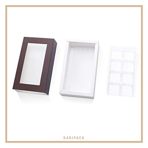 20 Truffle Box, Chocolate Box Packaging, Candy Boxes with 8-Piece Plastics
