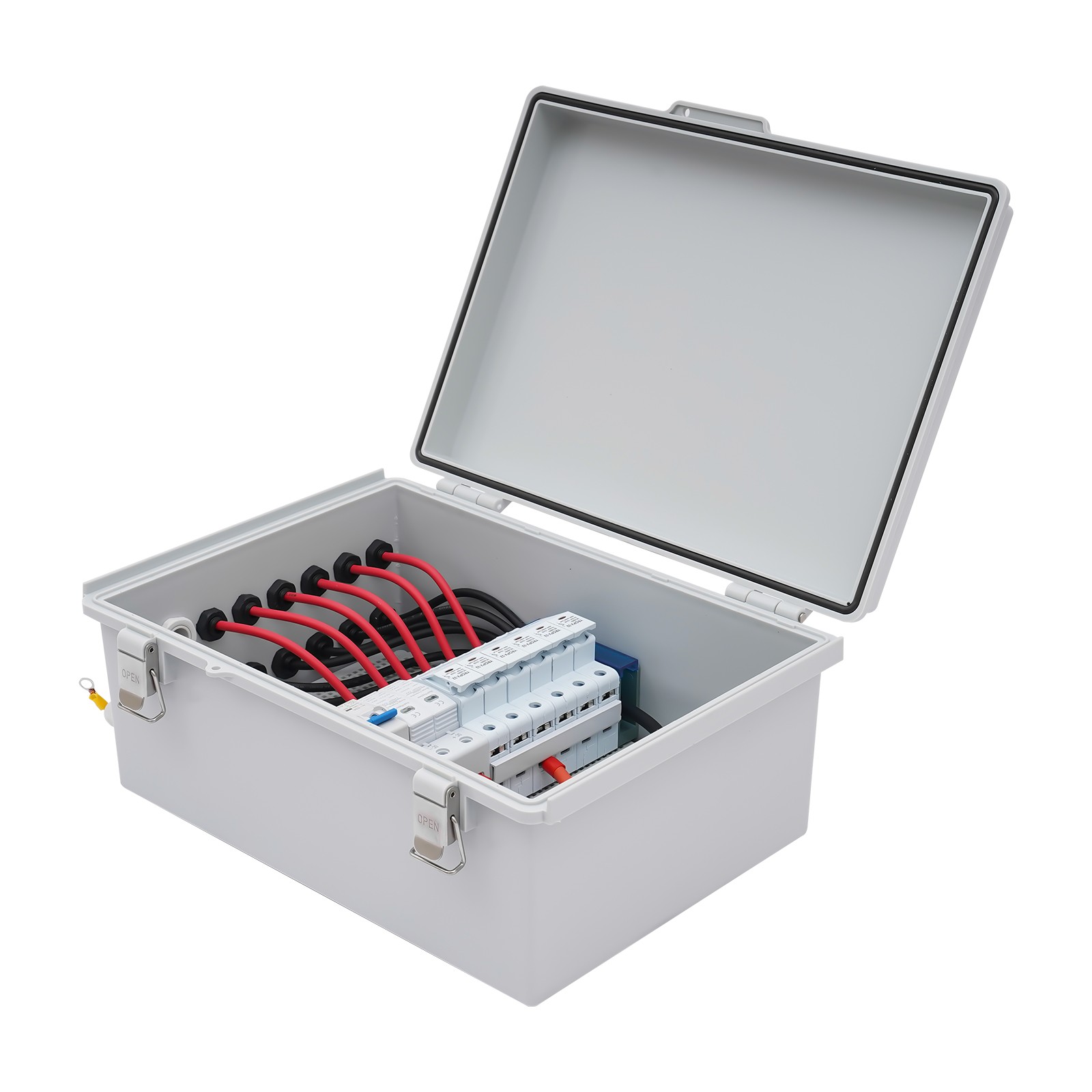 6 String Solar PV Combiner Box 63A Circuit Breaker Junction Box for Solar Panels