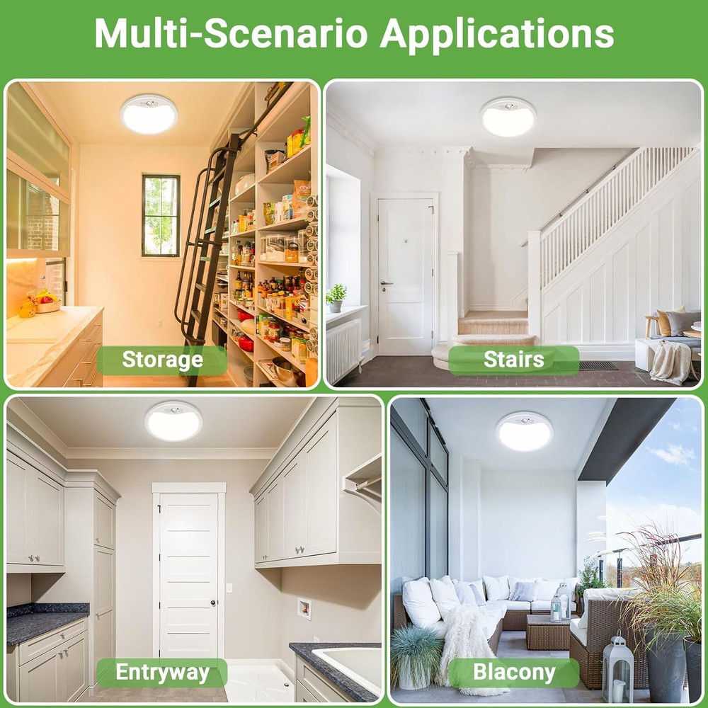 9Inch 18W Motion Sensor Ceiling Light Wired, 3 Sensing Modes Motion Activated...