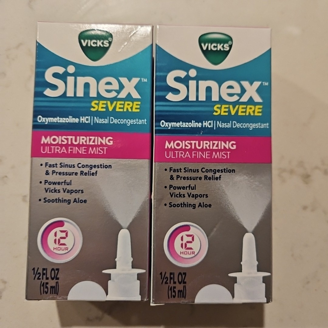 Vicks Sinex Severe Moisturizing Ultra Fine Mist Nasal Sprays X2 2027+
