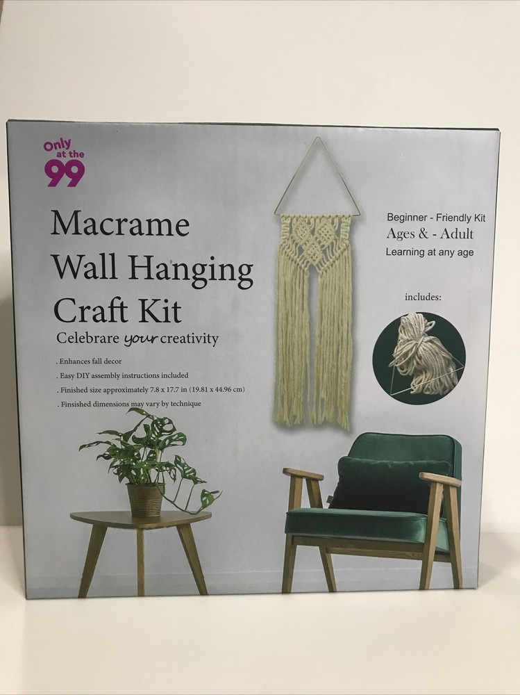 Macrame Kit - Wall Hanging Craft Kit w/Instructions Beginner Friendly Any Age