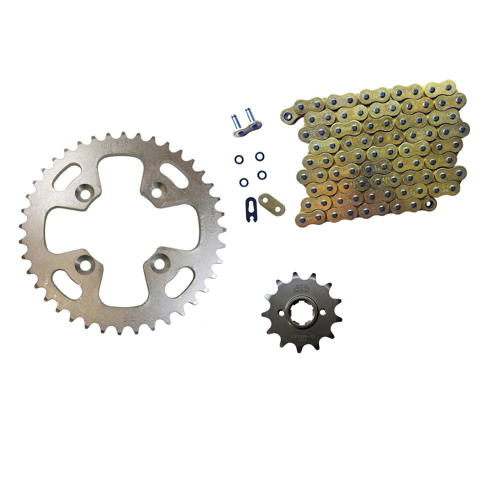 Gold 520x90 O-Ring Drive Chain & 13/40 Sprockets for Honda ATC350X fits 1986