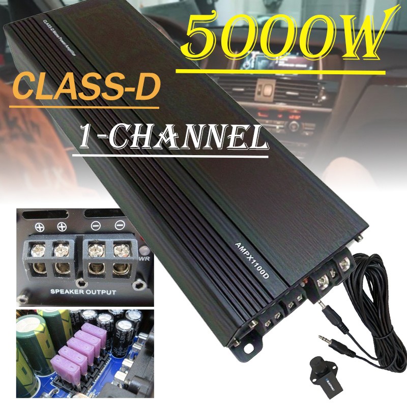 Monoblock 5000W Amp Class D 1OHM Amp Car Audio Stereo Amplifier Low Distortion