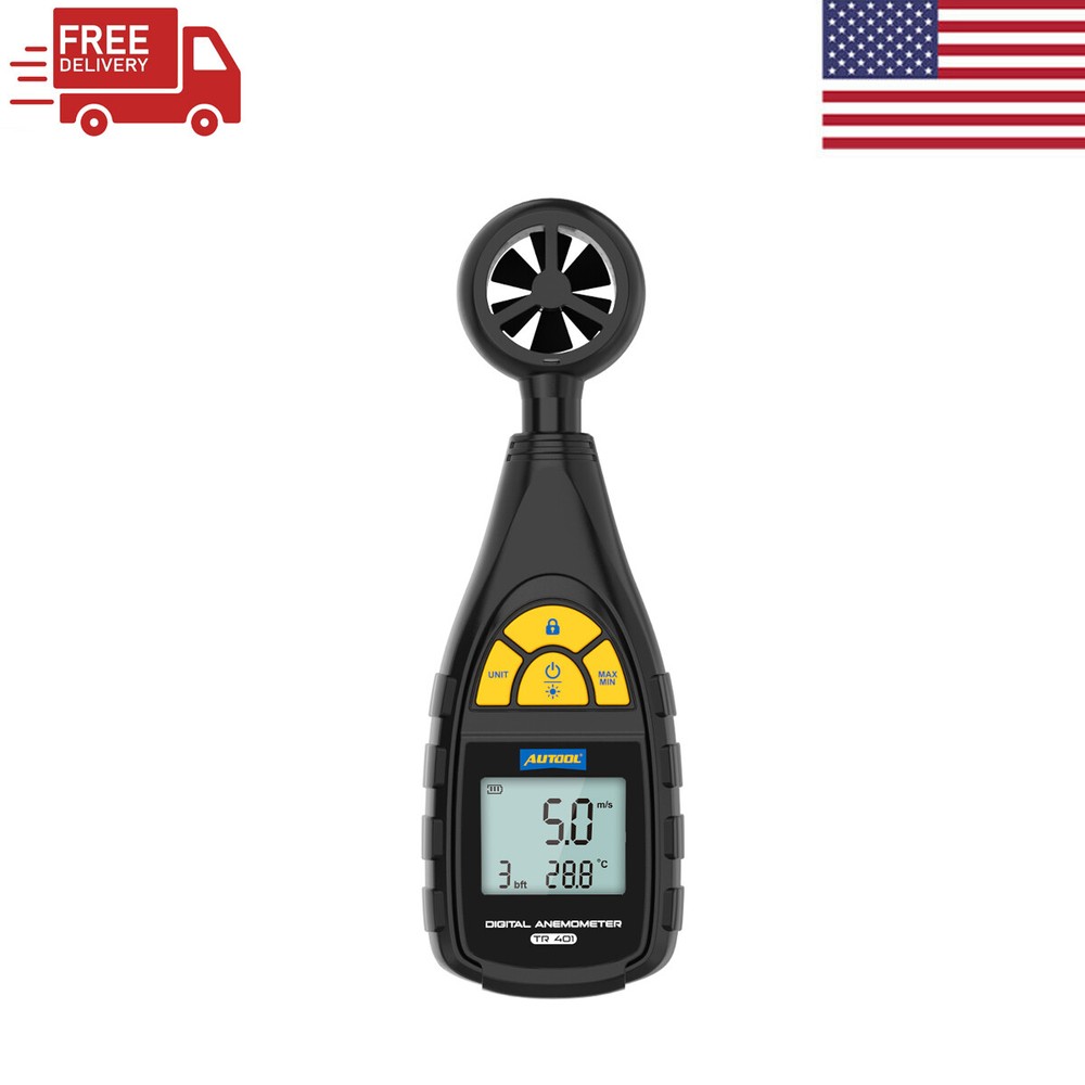 Handheld Digital Anemometer Thermometer Wind Speed Temperature Meter LCD Display