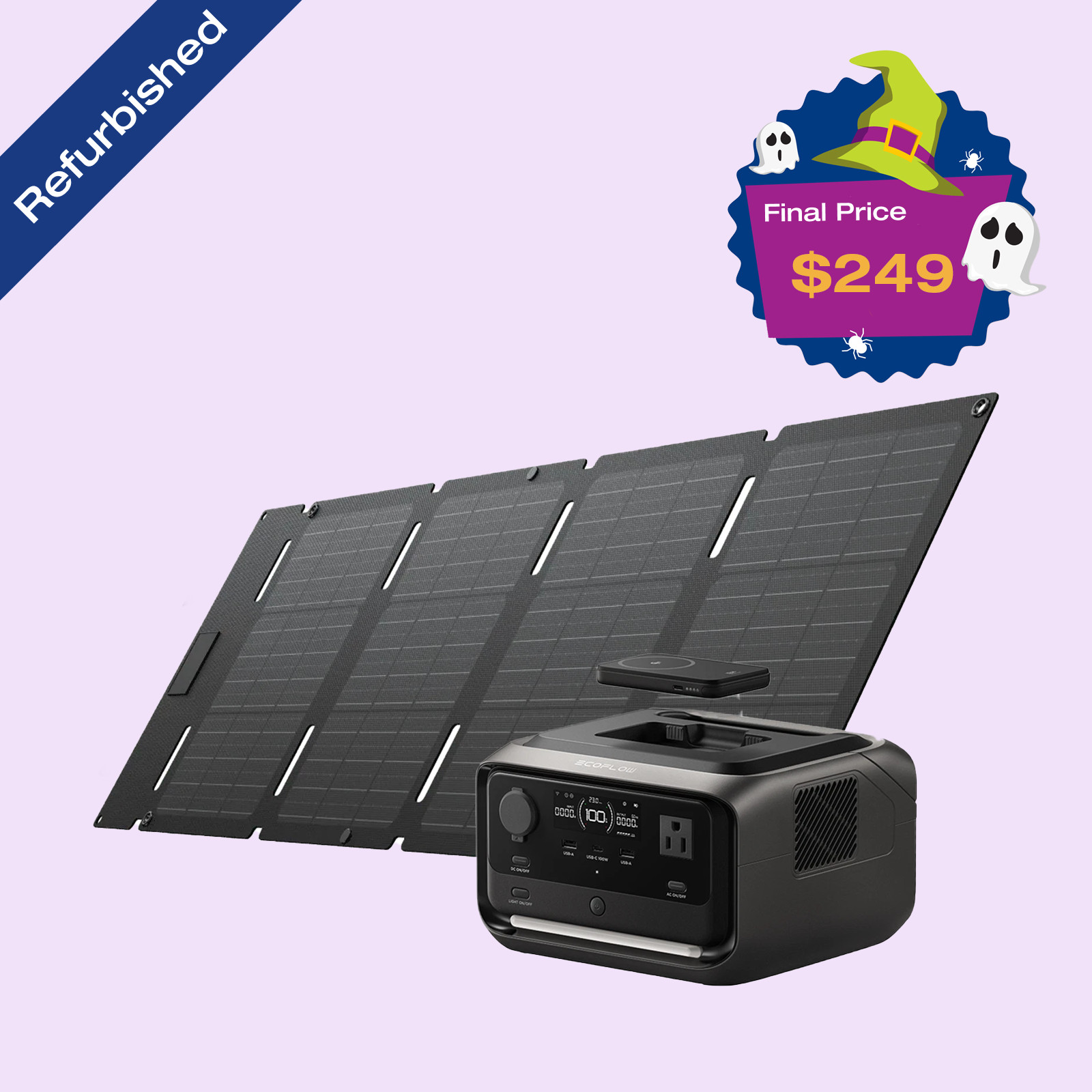 EcoFlow River 3 Plus 286Wh Wireless Boost Combo & 45W Solar Panel Kit for Travel