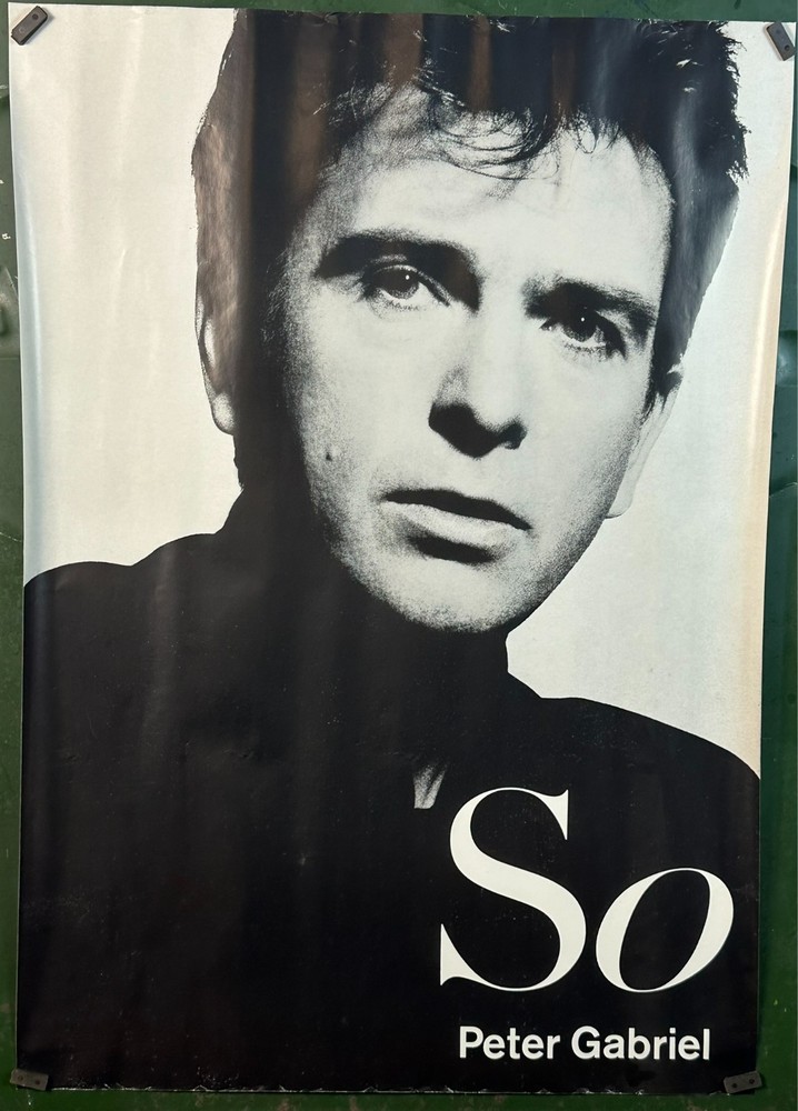 NOS Vtg 80s Peter Gabriel "SO" Original Concert Music Poster 24.5" x 35" F2