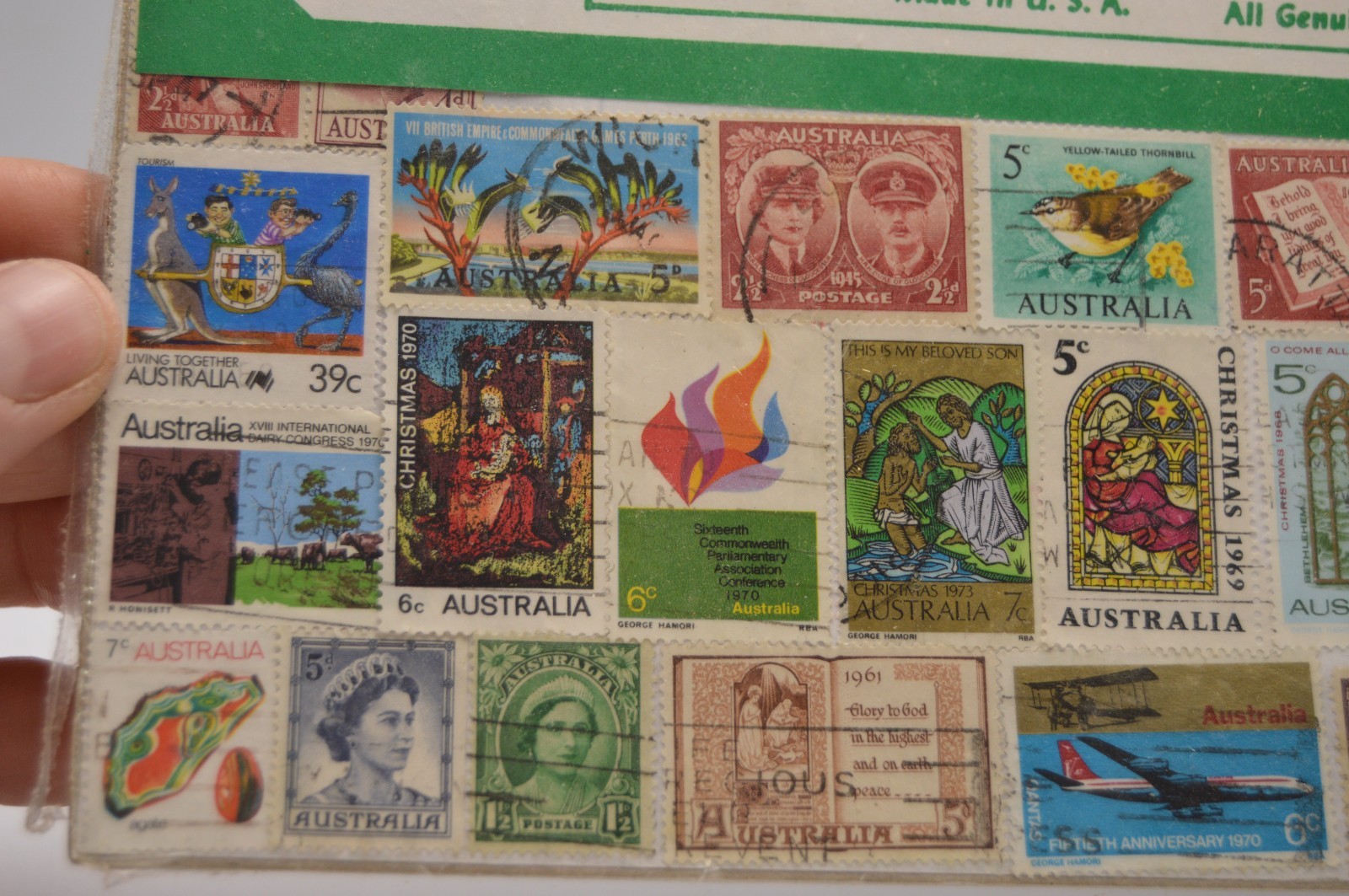 Vintage Australia Used Stamp Collection Wrapped Collectible World Pictures