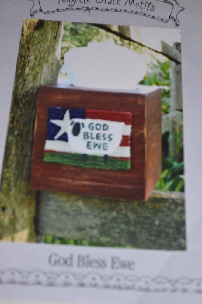 Myrtle Grace Motifs God Bless Ewe Punchneedle Pattern with Fabric
