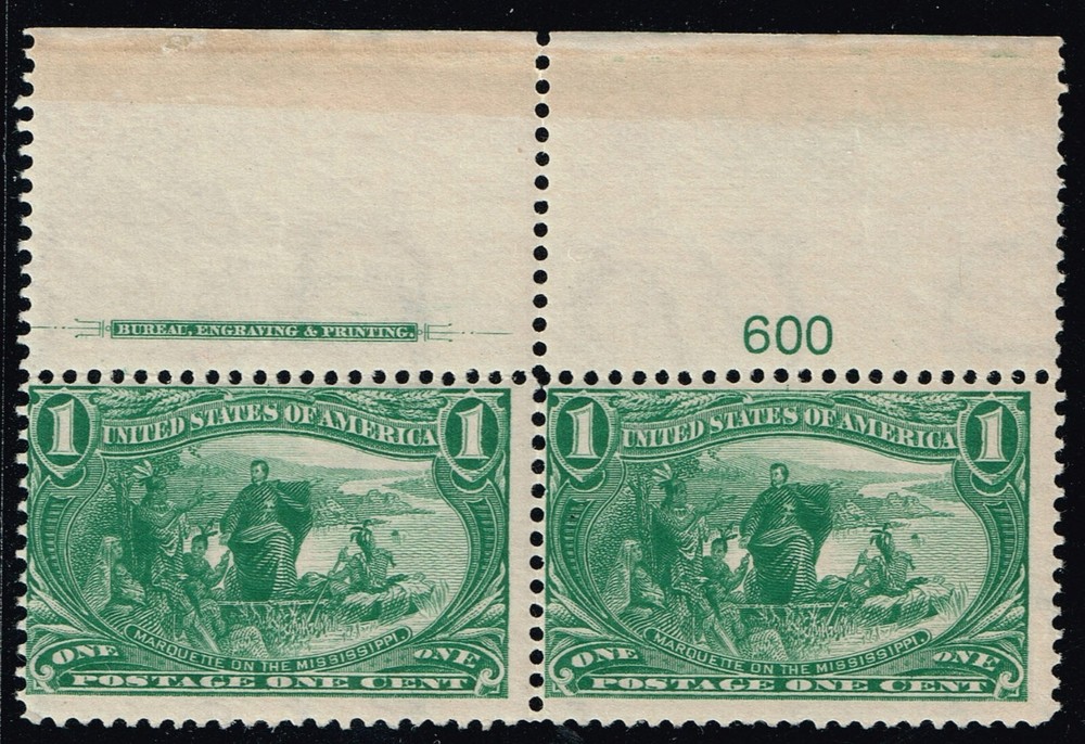 US Scott 285  MNH VG Imprint pair  SCV $175