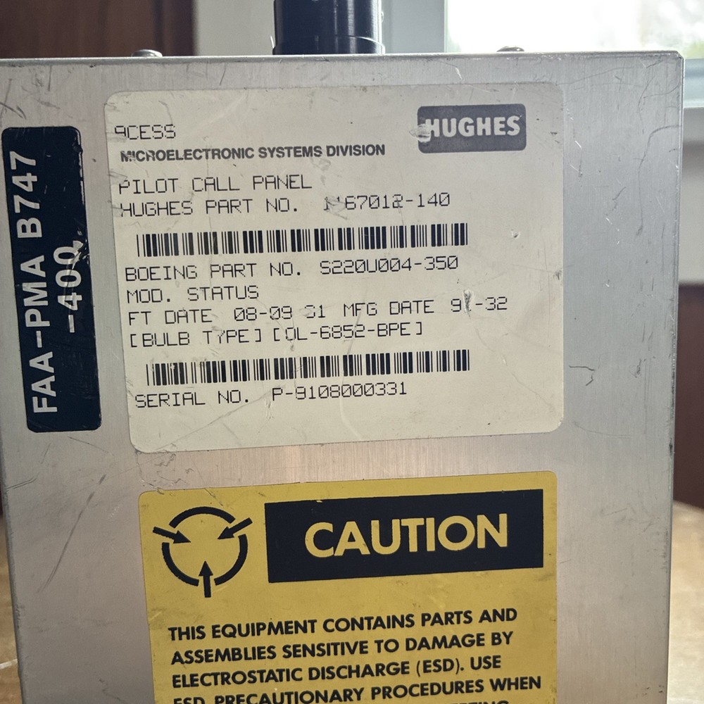 Original 747-400 Pilot Call panel Controller from Flight Deck