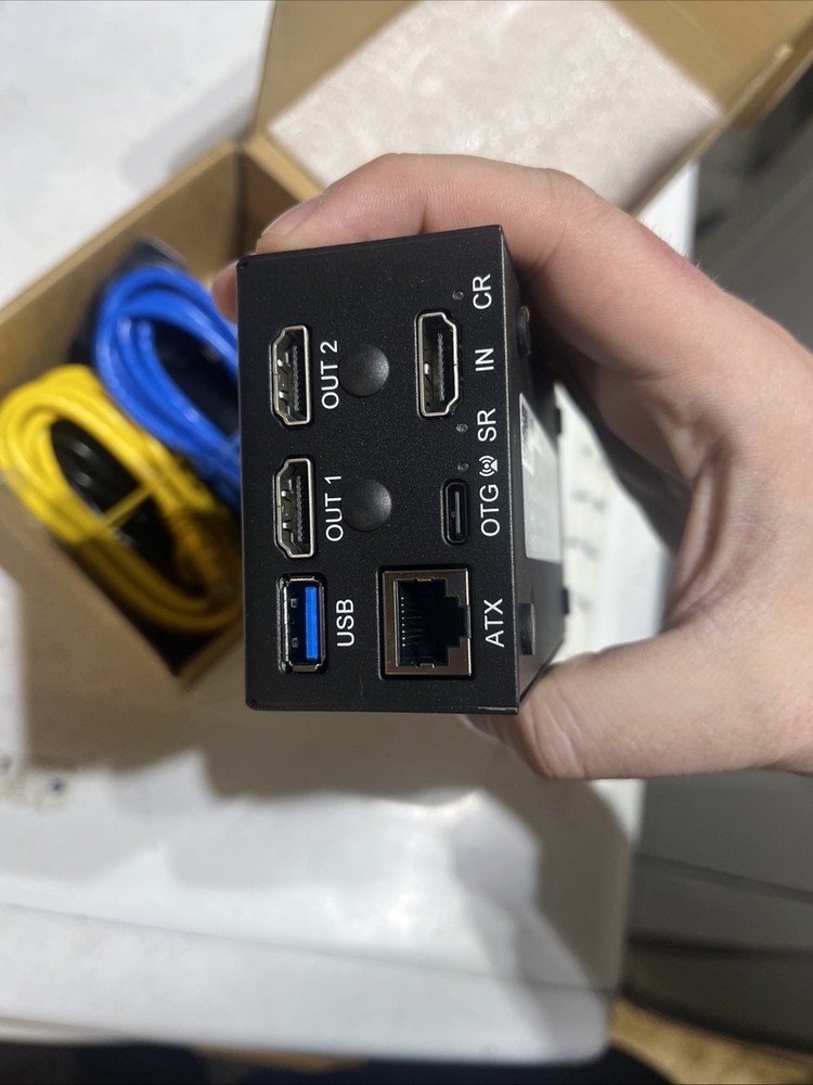 PiKVM V4 Plus KVM Switch Box Black Multiple Connector Types USB RJ45 DC Power