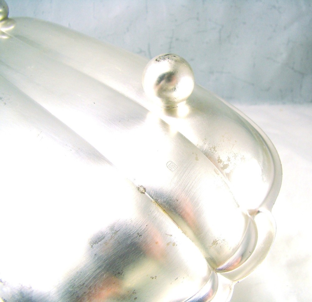 WMF E P Brass IKORA Silverplate Germany Footed Bowl Dish Length 12"